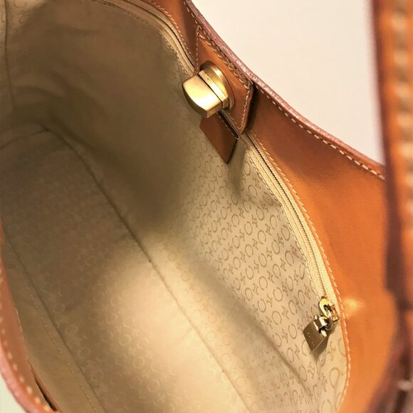 Authentic CELINE Turn Lock Orange Leather Tote Bag Made in Italy - Picture 4 of 11